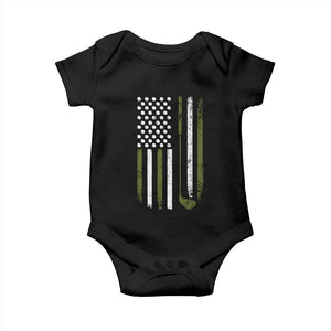 Retro American Flag Golf Baby Onesie Golfer Funny Golf Club Golfing TS10 Black Print Your Wear