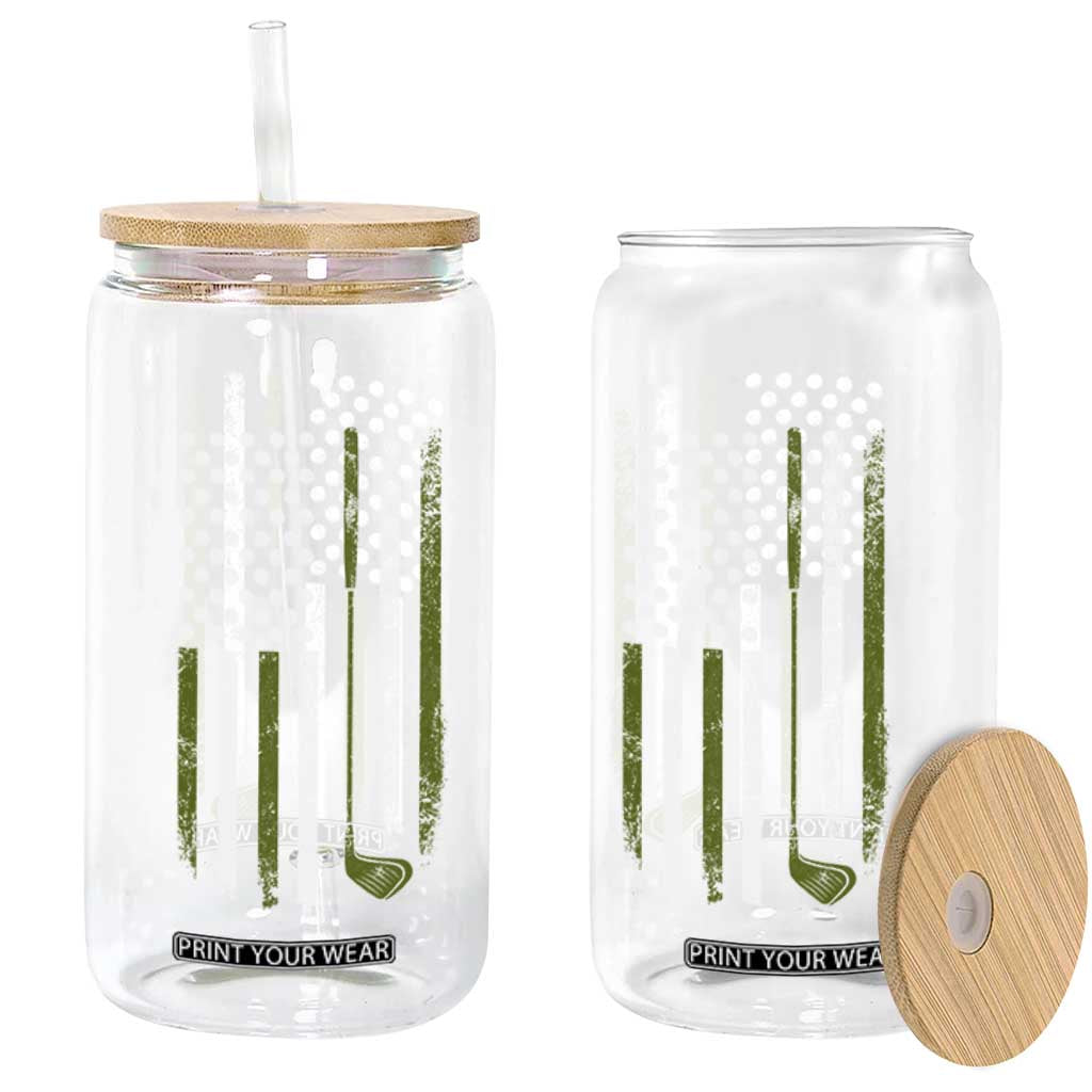 Retro American Flag Golf Glass Can Golfer Funny Golf Club Golfing TS10 Print Your Wear