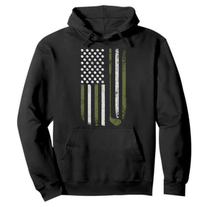 Retro American Flag Golf Hoodie Golfer Funny Golf Club Golfing TS10 Black Print Your Wear