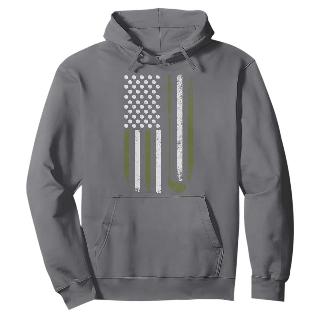 Retro American Flag Golf Hoodie Golfer Funny Golf Club Golfing TS10 Charcoal Print Your Wear