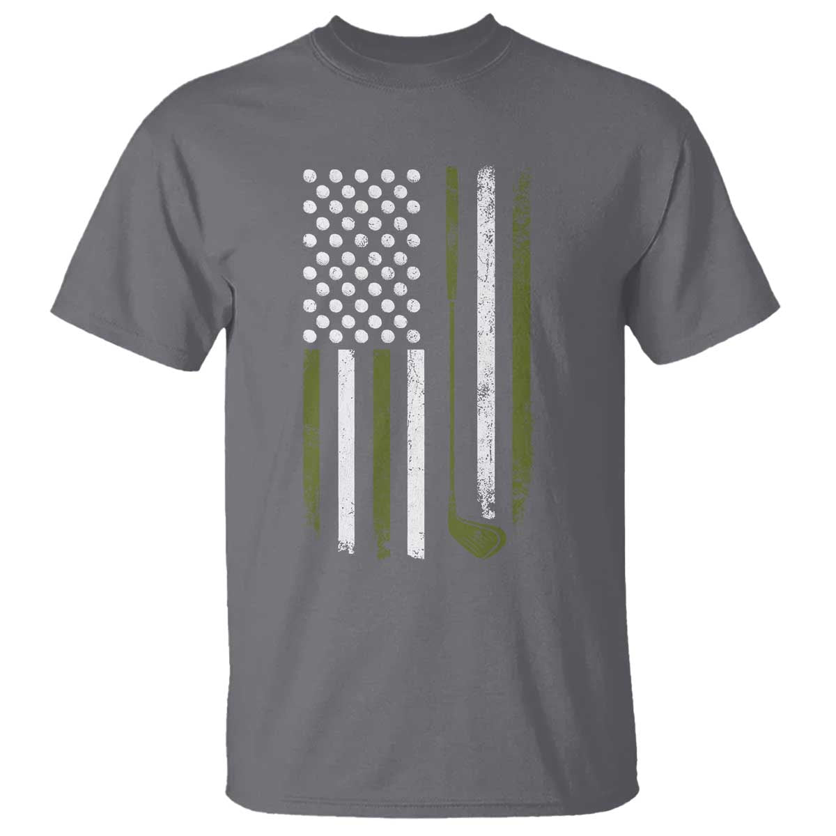 Retro American Flag Golf T Shirt Golfer Funny Golf Club Golfing TS10 Charcoal Print Your Wear