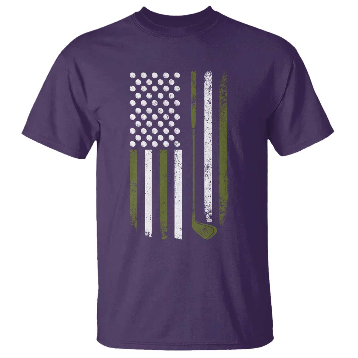 Retro American Flag Golf T Shirt Golfer Funny Golf Club Golfing TS10 Purple Print Your Wear
