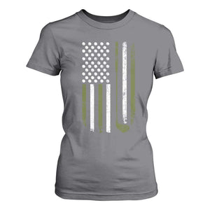 Retro American Flag Golf T Shirt For Women Golfer Funny Golf Club Golfing TS10 Charcoal Print Your Wear