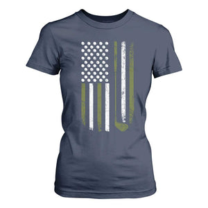 Retro American Flag Golf T Shirt For Women Golfer Funny Golf Club Golfing TS10 Navy Print Your Wear