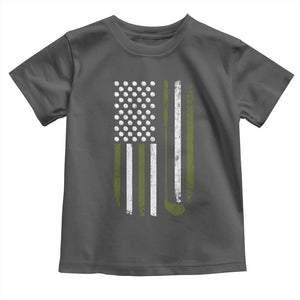 Retro American Flag Golf Toddler T Shirt Golfer Funny Golf Club Golfing TS10 Dark Heather Print Your Wear