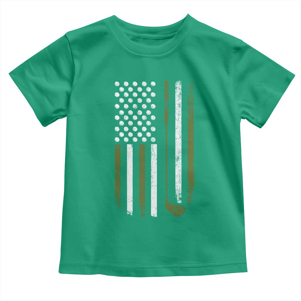 Retro American Flag Golf Toddler T Shirt Golfer Funny Golf Club Golfing TS10 Irish Green Print Your Wear