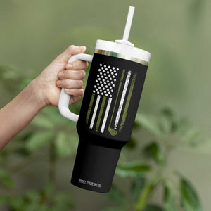 Retro American Flag Golf Tumbler With Handle Golfer Funny Golf Club Golfing TS10 Print Your Wear