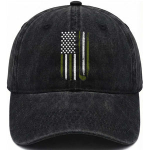 Retro American Flag Golf Washed Cotton Baseball Cap Golfer Funny Golf Club Golfing TS10 Print Your Wear