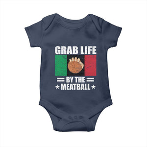 Funny Meatball Baby Onesie Italian Food Italy Flag TS10 Navy Print Your Wear