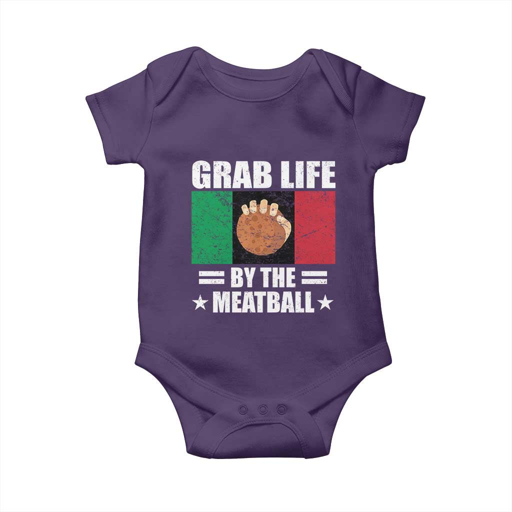 Funny Meatball Baby Onesie Italian Food Italy Flag TS10 Purple Print Your Wear
