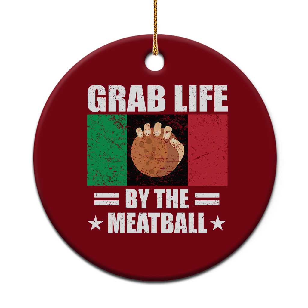 Funny Meatball Ceramic Ornament Italian Food Italy Flag TS10 1pc Red Print Your Wear