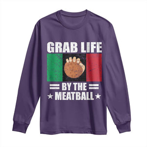 Funny Meatball Long Sleeve Shirt Italian Food Italy Flag TS10 Purple Print Your Wear