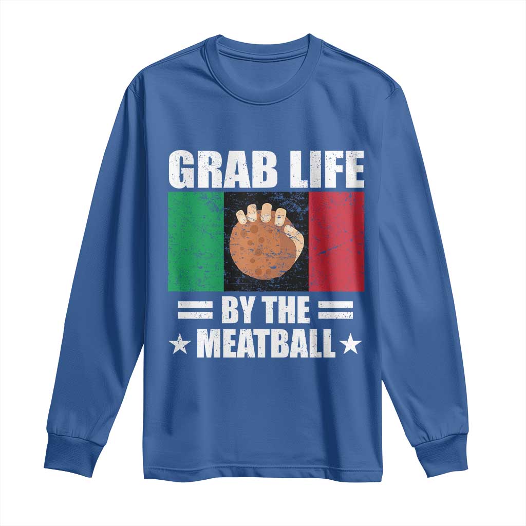 Funny Meatball Long Sleeve Shirt Italian Food Italy Flag TS10 Royal Blue Print Your Wear