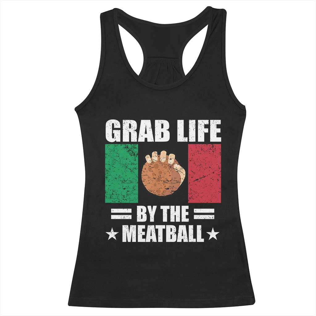 Funny Meatball Racerback Tank Top Italian Food Italy Flag TS10 Black Print Your Wear