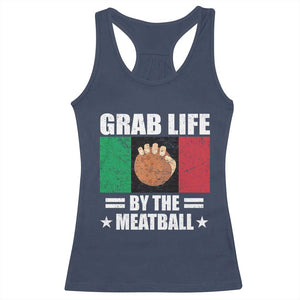 Funny Meatball Racerback Tank Top Italian Food Italy Flag TS10 Navy Print Your Wear