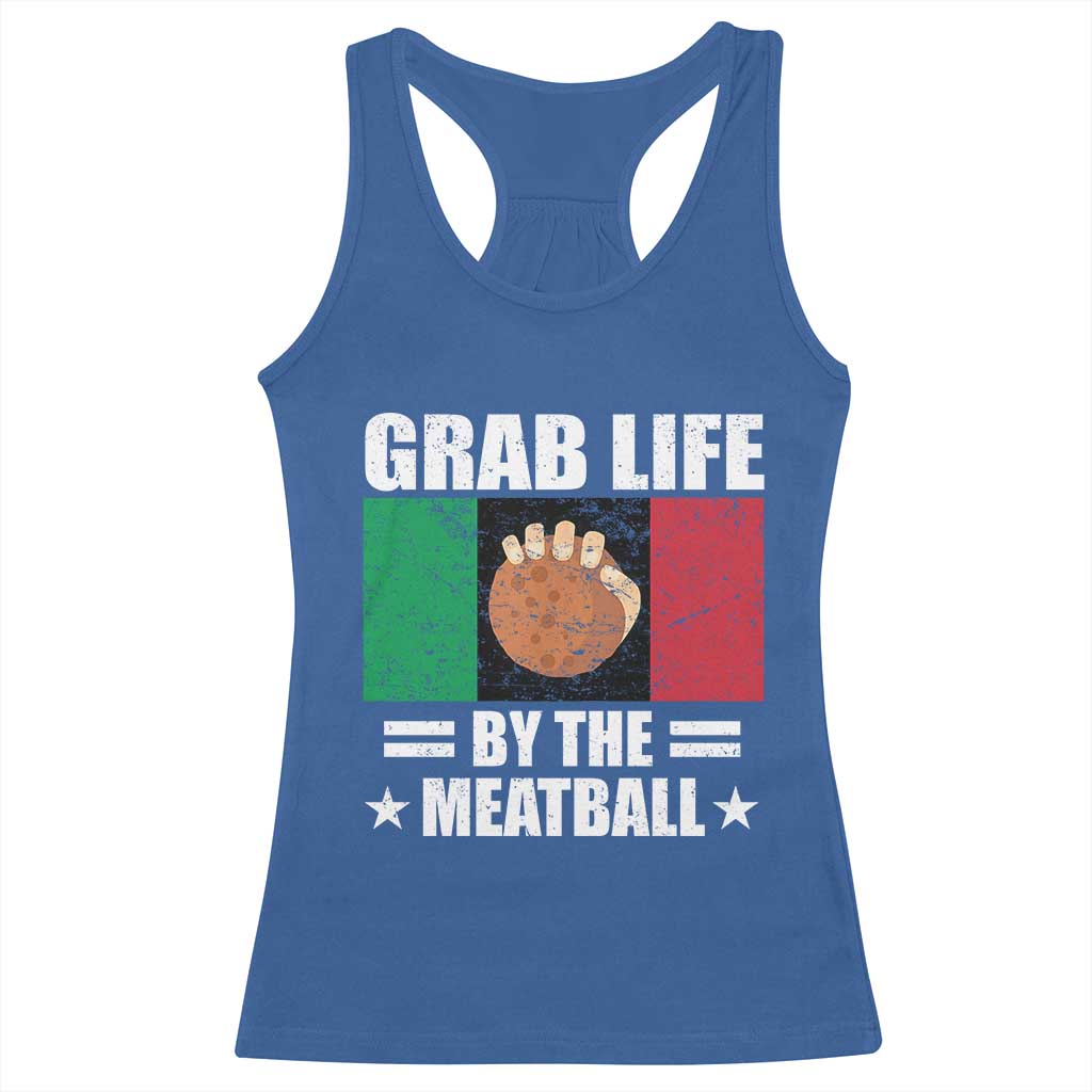 Funny Meatball Racerback Tank Top Italian Food Italy Flag TS10 Royal Blue Print Your Wear