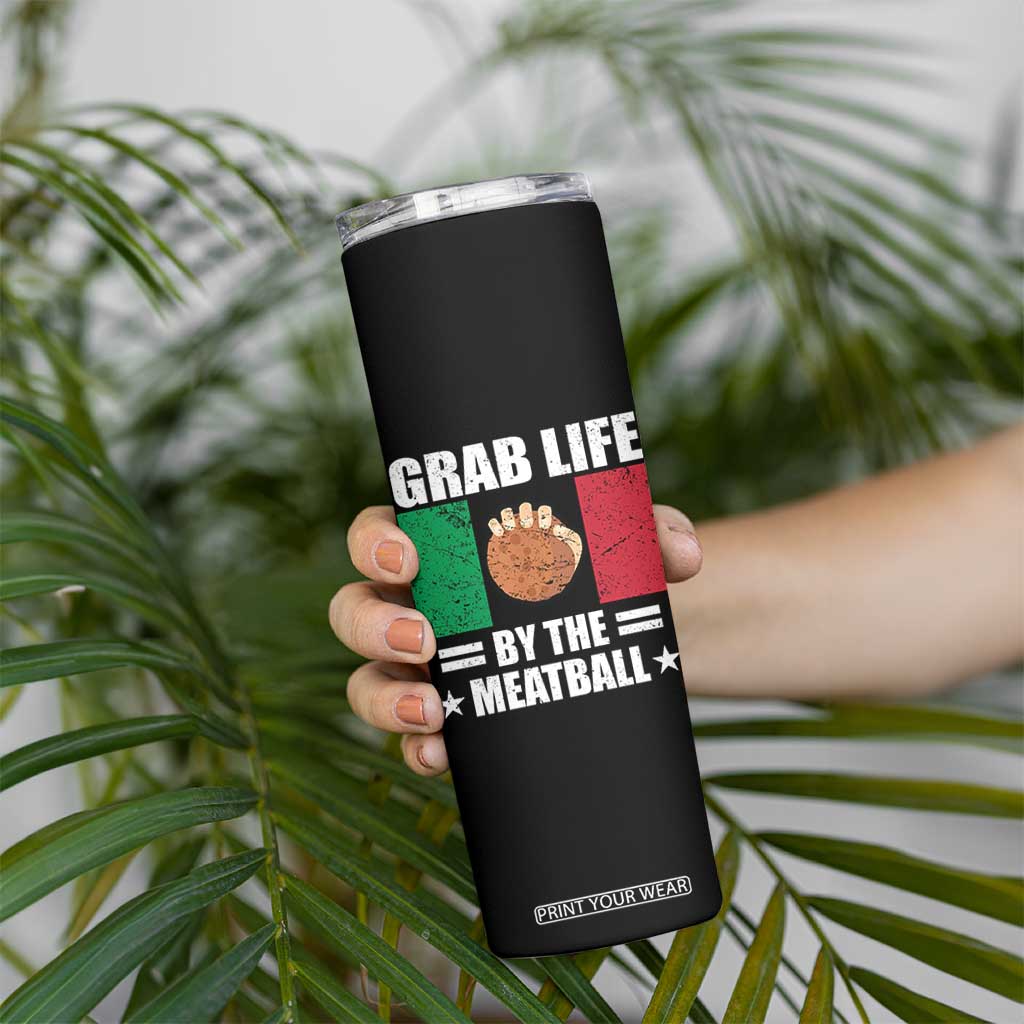 Funny Meatball Skinny Tumbler Italian Food Italy Flag TS10 Print Your Wear