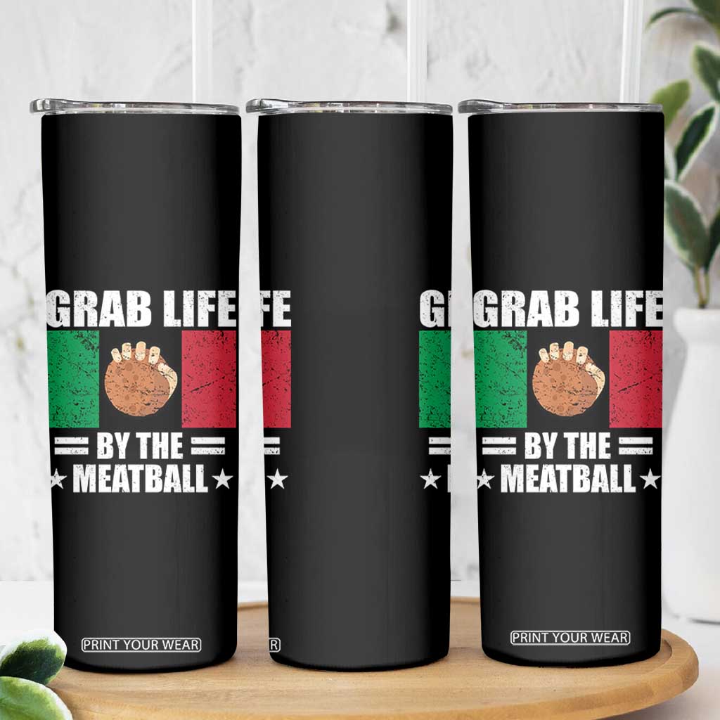 Funny Meatball Skinny Tumbler Italian Food Italy Flag TS10 Print Your Wear