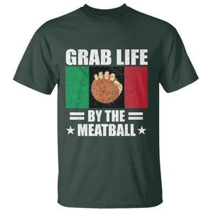 Funny Meatball T Shirt Italian Food Italy Flag TS10 Dark Forest Green Print Your Wear