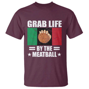 Funny Meatball T Shirt Italian Food Italy Flag TS10 Maroon Print Your Wear