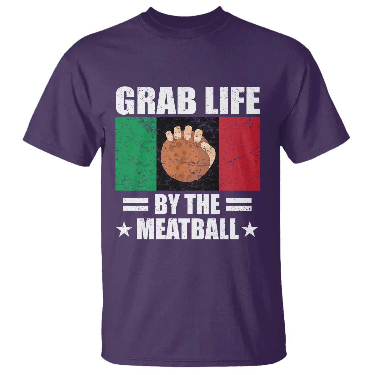 Funny Meatball T Shirt Italian Food Italy Flag TS10 Purple Print Your Wear