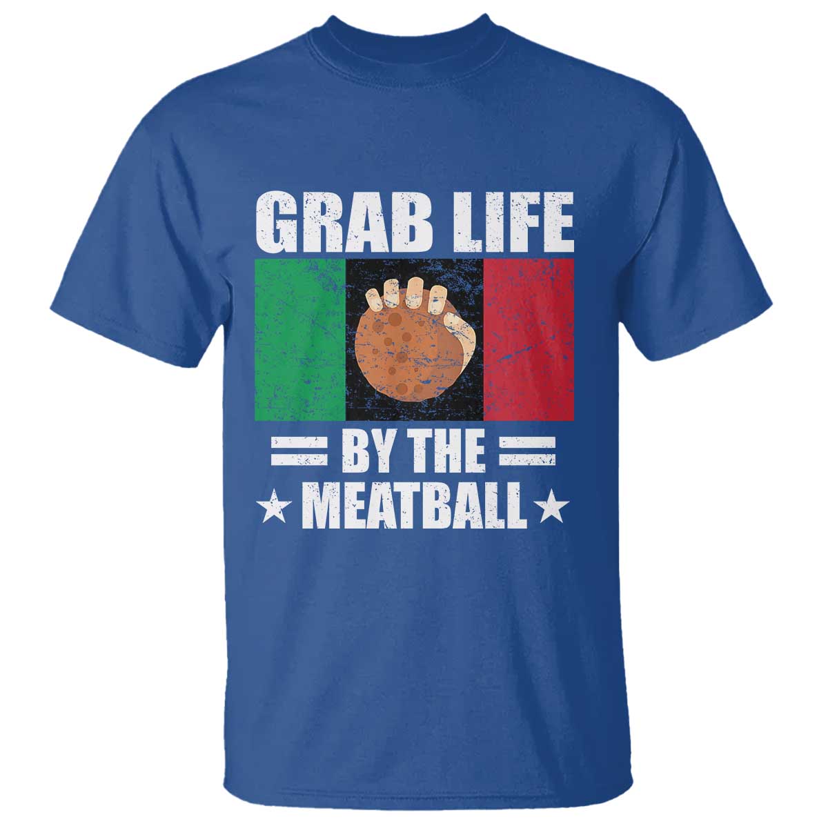 Funny Meatball T Shirt Italian Food Italy Flag TS10 Royal Blue Print Your Wear