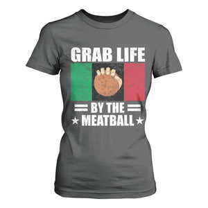 Funny Meatball T Shirt For Women Italian Food Italy Flag TS10 Dark Heather Print Your Wear