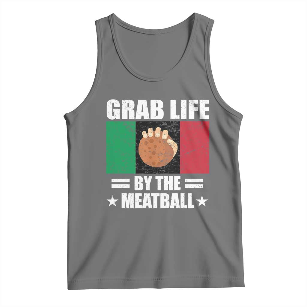 Funny Meatball Tank Top Italian Food Italy Flag TS10 Black Heather Print Your Wear