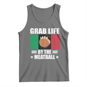 Funny Meatball Tank Top Italian Food Italy Flag TS10 Black Heather Print Your Wear