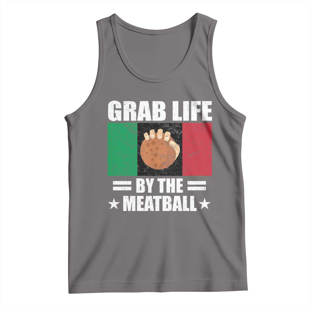Funny Meatball Tank Top Italian Food Italy Flag TS10 Deep Heather Print Your Wear