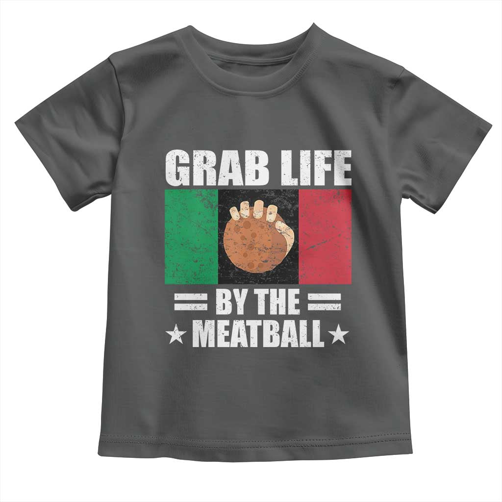 Funny Meatball Toddler T Shirt Italian Food Italy Flag TS10 Dark Heather Print Your Wear