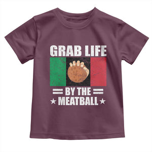 Funny Meatball Toddler T Shirt Italian Food Italy Flag TS10 Maroon Print Your Wear