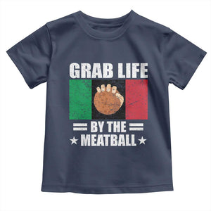 Funny Meatball Toddler T Shirt Italian Food Italy Flag TS10 Navy Print Your Wear