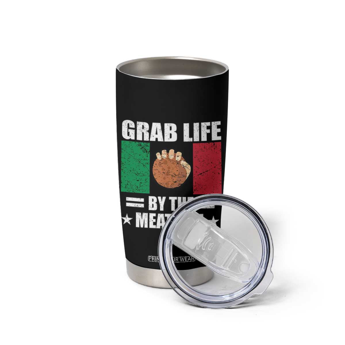 Funny Meatball Tumbler Cup Italian Food Italy Flag TS10 Print Your Wear