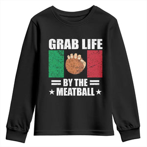 Funny Meatball Youth Sweatshirt Italian Food Italy Flag TS10 Black Print Your Wear