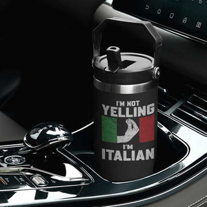 Funny Italian Flip Straw Tumbler Im Not Yelling Im Italian Italy Flag TS10 Print Your Wear