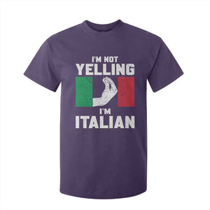 Funny Italian T Shirt For Kid Im Not Yelling Im Italian Italy Flag TS10 Purple Print Your Wear