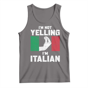 Funny Italian Tank Top Im Not Yelling Im Italian Italy Flag TS10 Deep Heather Print Your Wear
