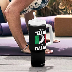 Funny Italian Tumbler With Handle Im Not Yelling Im Italian Italy Flag TS10 Print Your Wear