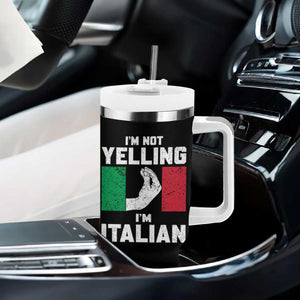 Funny Italian Tumbler With Handle Im Not Yelling Im Italian Italy Flag TS10 Print Your Wear