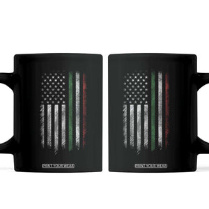 Italian American Flag Coffee Mug Retro Italy Flag Italian Family TS10 Black Print Your Wear