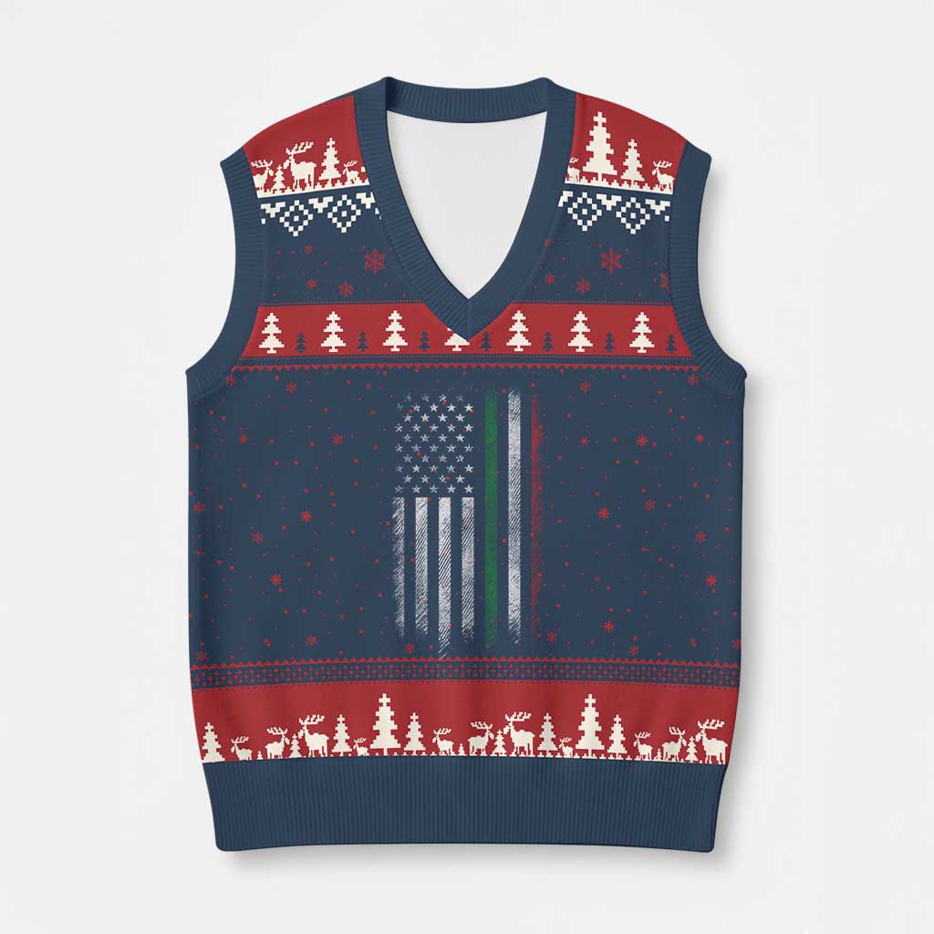 Italian American Flag V-Neck Knit Sweater Vest Retro Italy Flag Italian Family TS10 Navy Red Print Your Wear