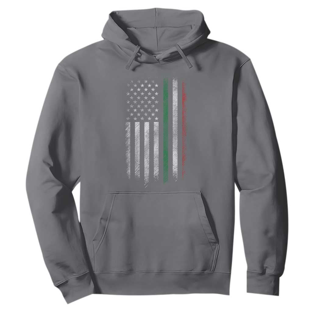 Italian American Flag Hoodie Retro Italy Flag Italian Family TS10 Charcoal Print Your Wear