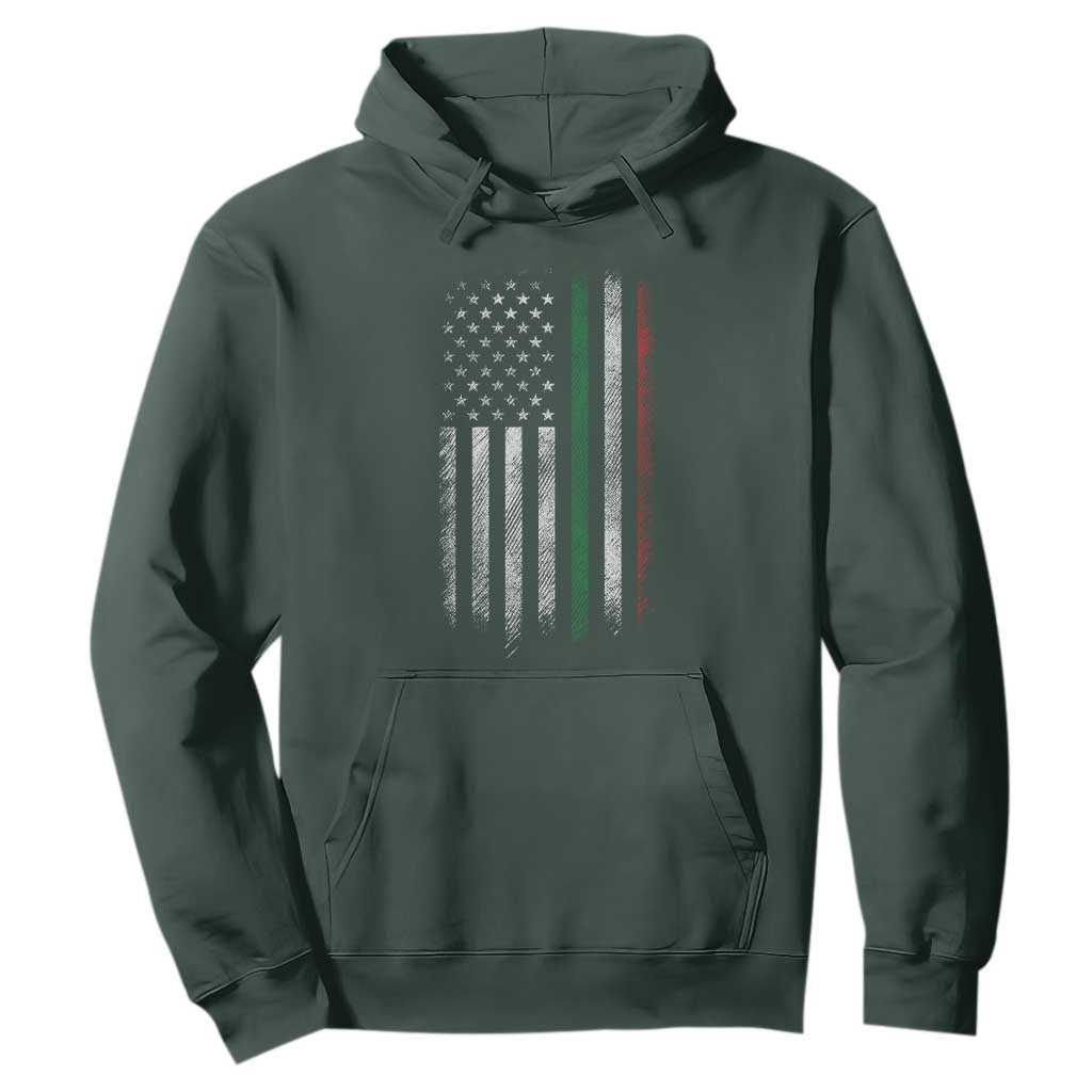 Italian American Flag Hoodie Retro Italy Flag Italian Family TS10 Dark Forest Green Print Your Wear