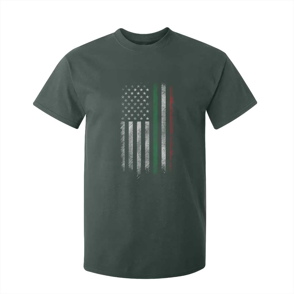 Italian American Flag T Shirt For Kid Retro Italy Flag Italian Family TS10 Dark Forest Green Print Your Wear