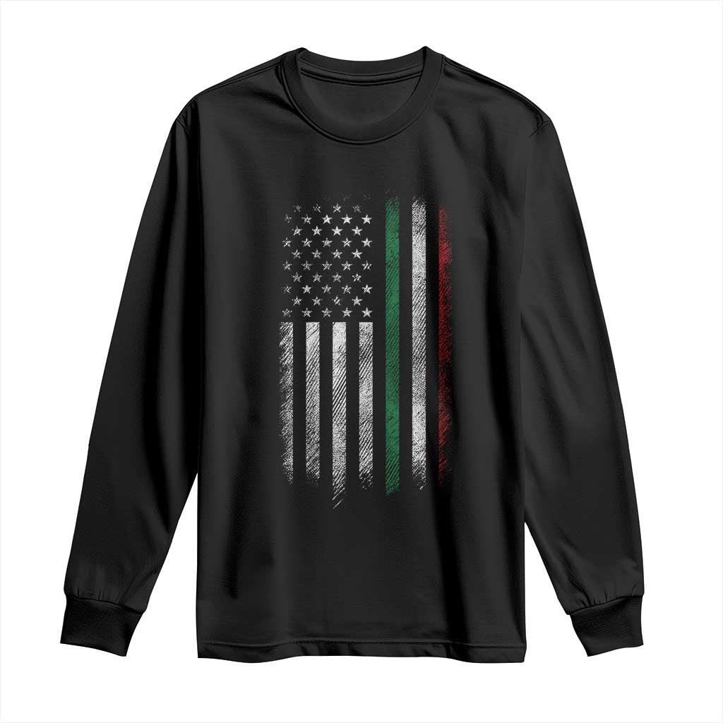 Italian American Flag Long Sleeve Shirt Retro Italy Flag Italian Family TS10 Black Print Your Wear