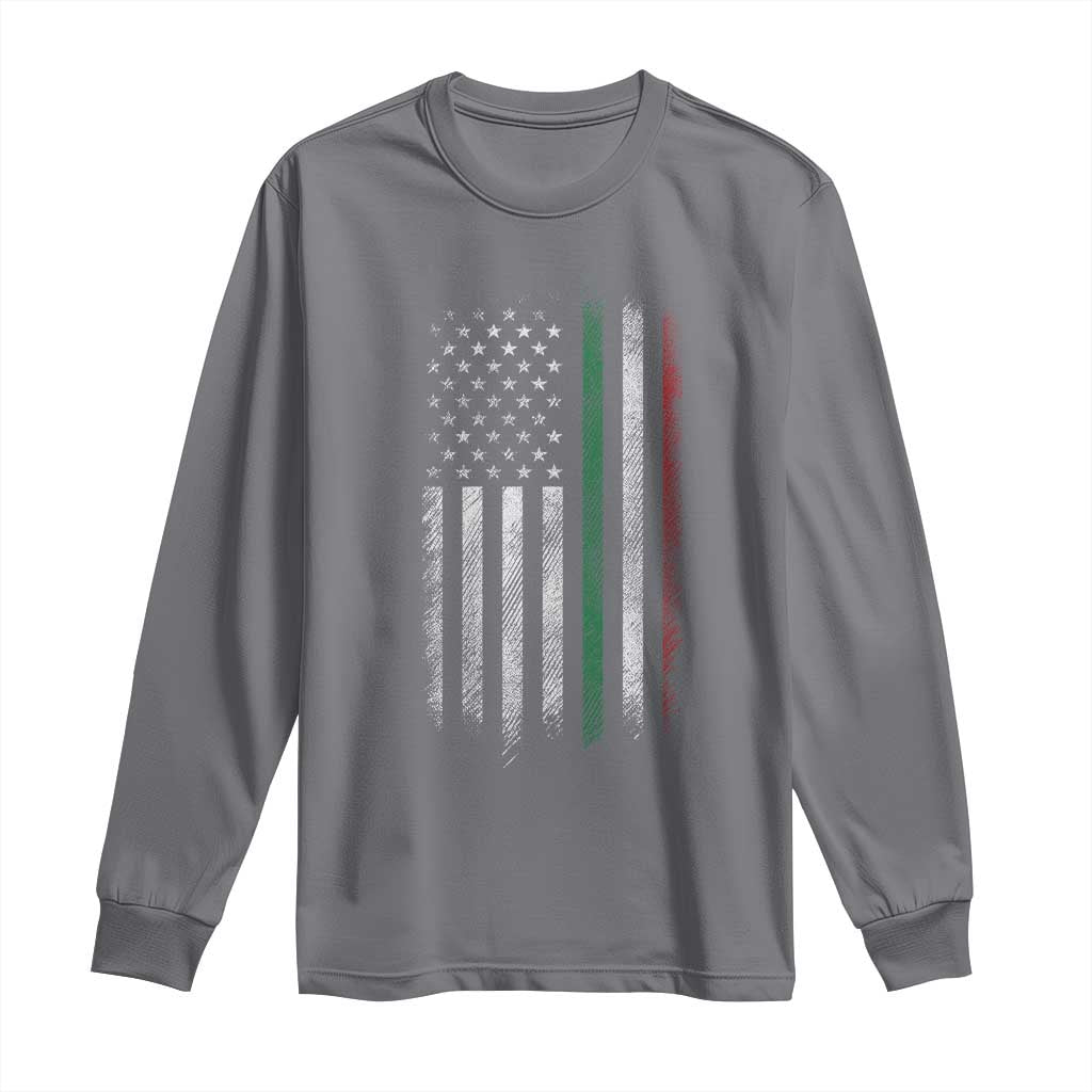 Italian American Flag Long Sleeve Shirt Retro Italy Flag Italian Family TS10 Charcoal Print Your Wear
