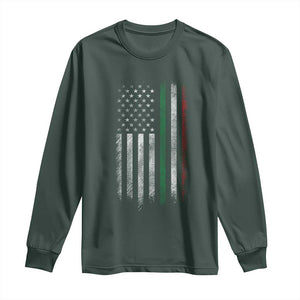 Italian American Flag Long Sleeve Shirt Retro Italy Flag Italian Family TS10 Dark Forest Green Print Your Wear