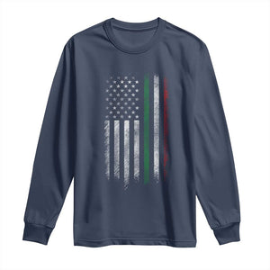 Italian American Flag Long Sleeve Shirt Retro Italy Flag Italian Family TS10 Navy Print Your Wear