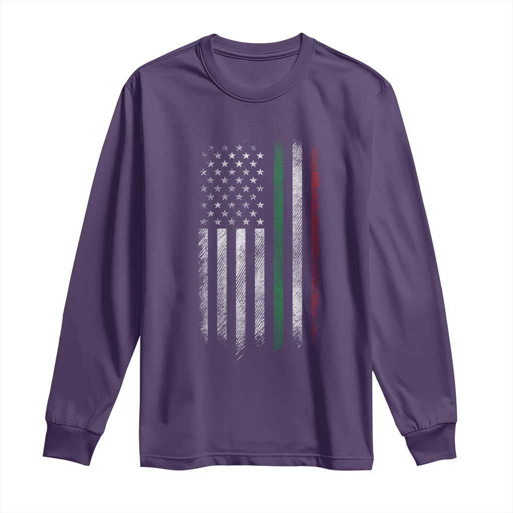 Italian American Flag Long Sleeve Shirt Retro Italy Flag Italian Family TS10 Purple Print Your Wear